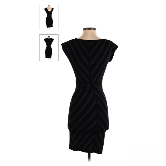 Max Studio Black Chevron Wrap Dress - Size S - Picture 3 of 9